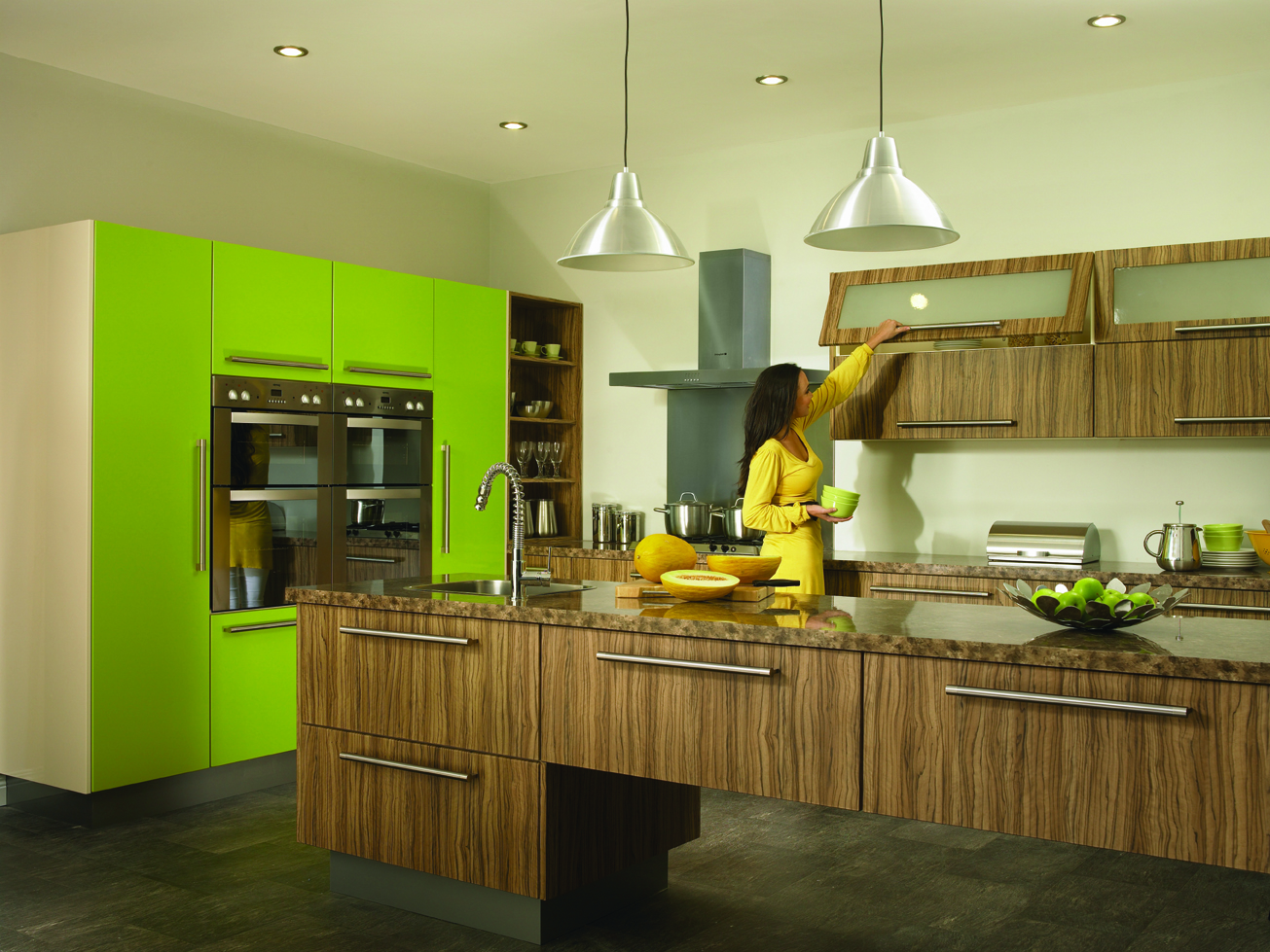 Duleek shown in Olivewood & Gloss Limegreen
